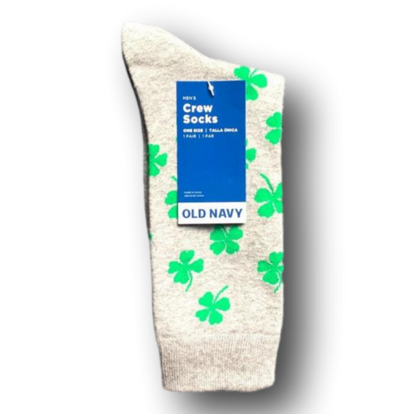 Old Navy Other - 3/$18 Shamrocks Funny Novelty Crew Socks - Brand New